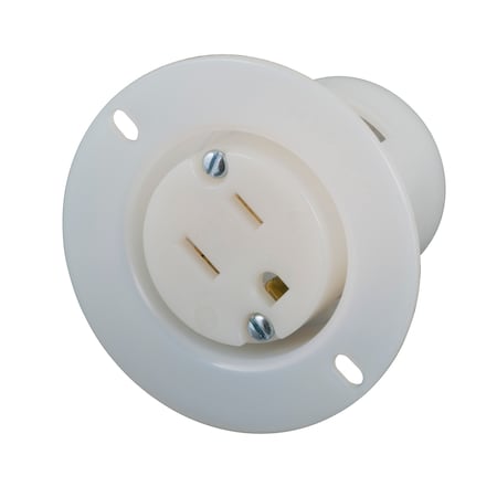 5279 Marinco 15A 125V 2P 3W Flanged Outlet